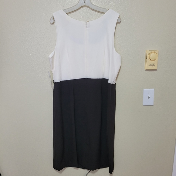 Studio One Women's Plus-Size Color-Block Jacket and Dress - Picture 3 of 8